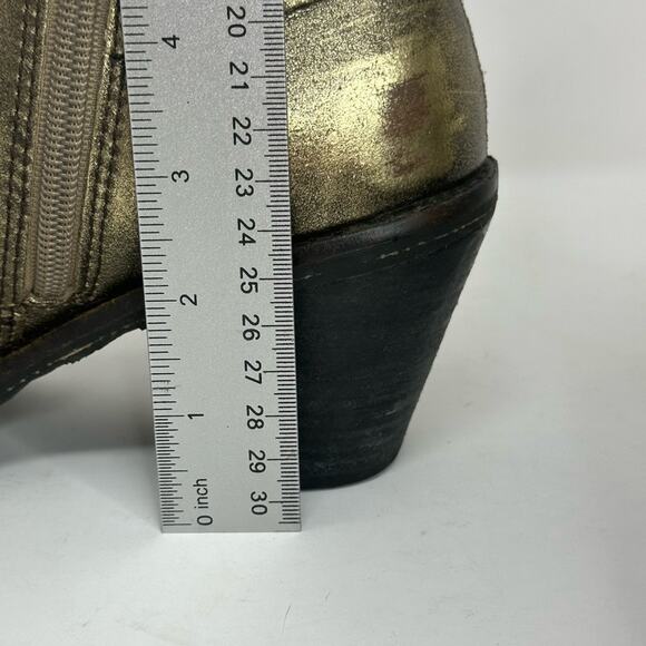 OTBT Bexar Distressed look Leather Gold Booties - Picture 9 of 14